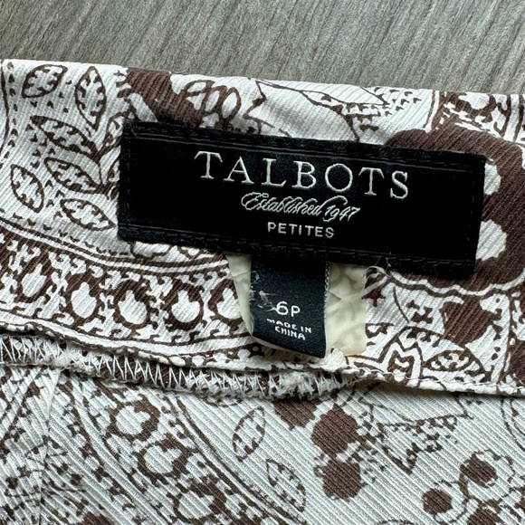 Vintage Talbots Silk A-Line Bohemian Pleated Paisley  Print Midi Skirt Size 6P - Picture 5 of 13